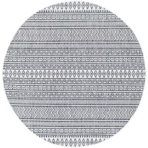 Eagean EAG2345 Ivory Black Circle Rug