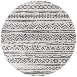 Eagean EAG2347 Ivory Black Circle Rug