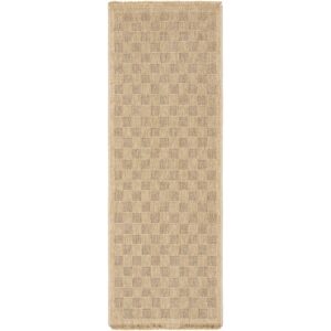 Mirage MGE2310 Jute-Look Brown Checkered Runner