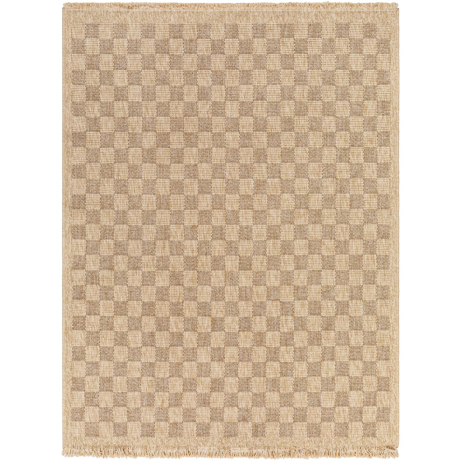 Mirage MGE2310 Jute-Look Brown Checkered Rug