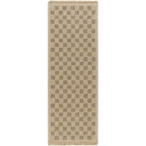 Mirage MGE2311 Jute-Look Brown Black Checkered Runner