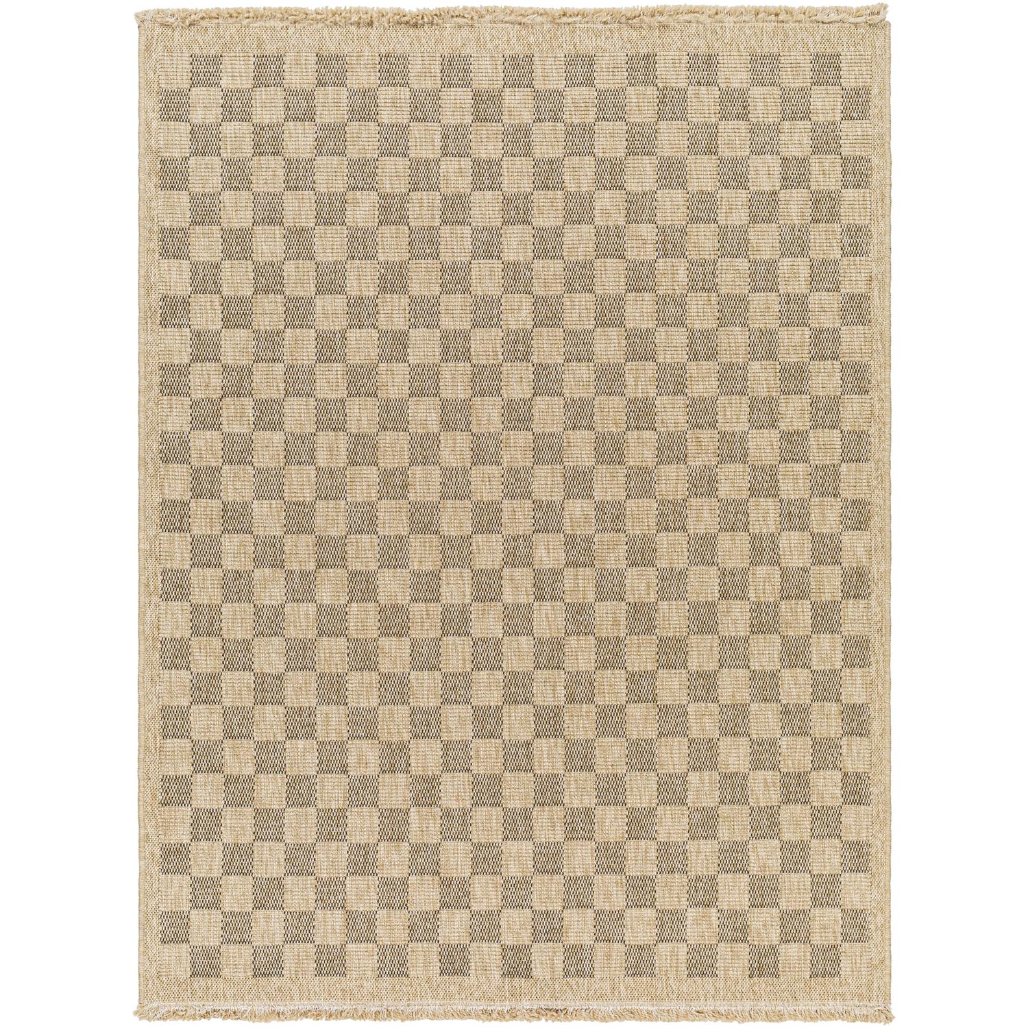 Mirage MGE2311 Jute-Look Brown Black Checkered Rug