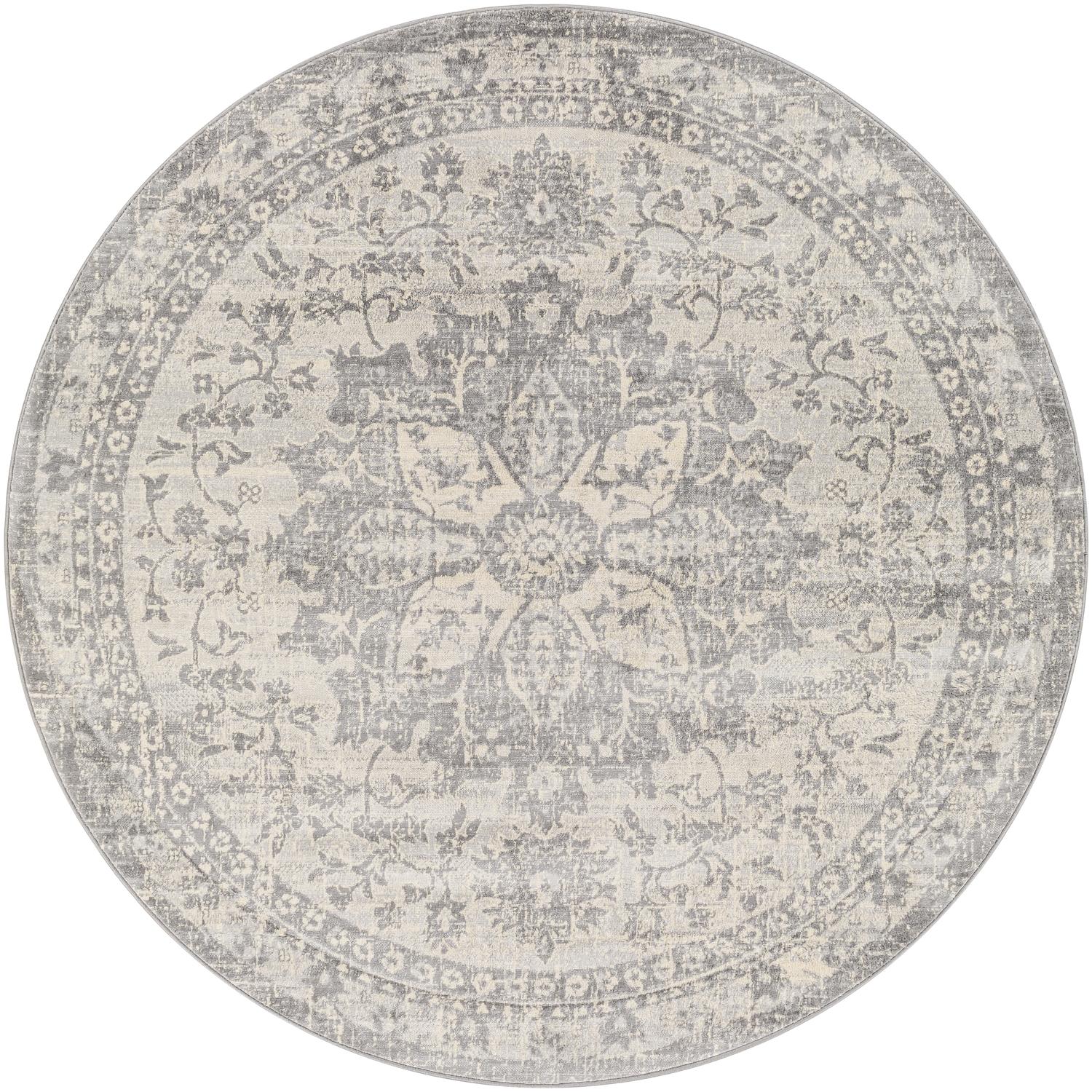 Monaco MOC2328 Grey Circle Rug