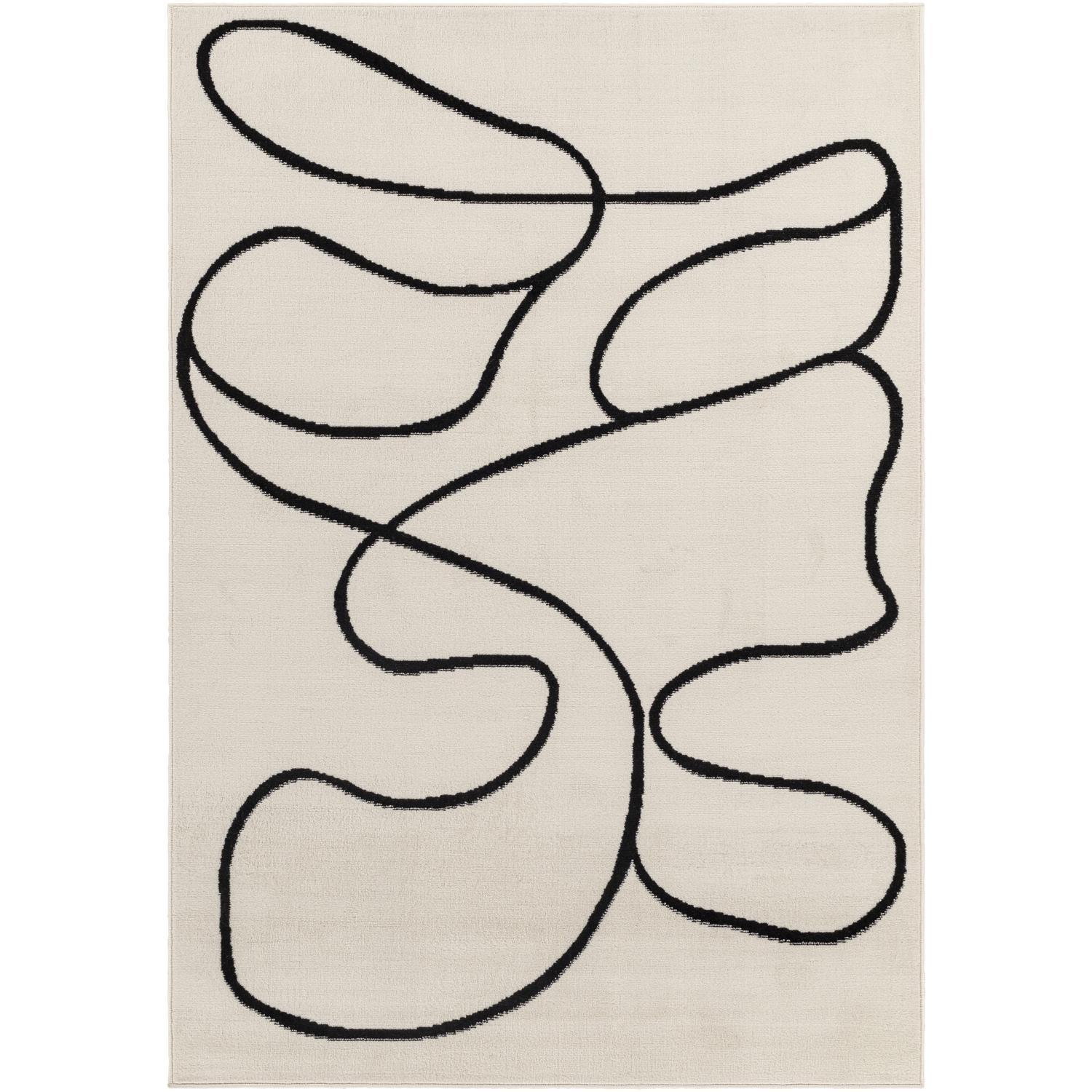 Pisa PSS2354 Cream Black Rug