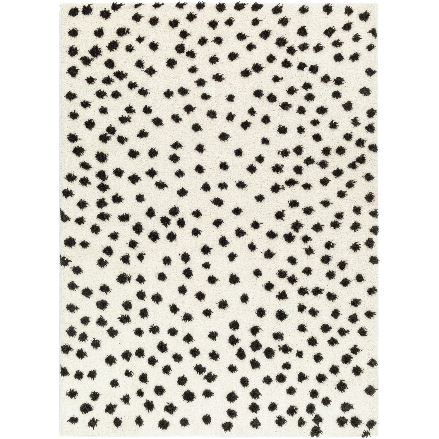 Rodos RDO2347 Ivory Black Polka Dot Rug