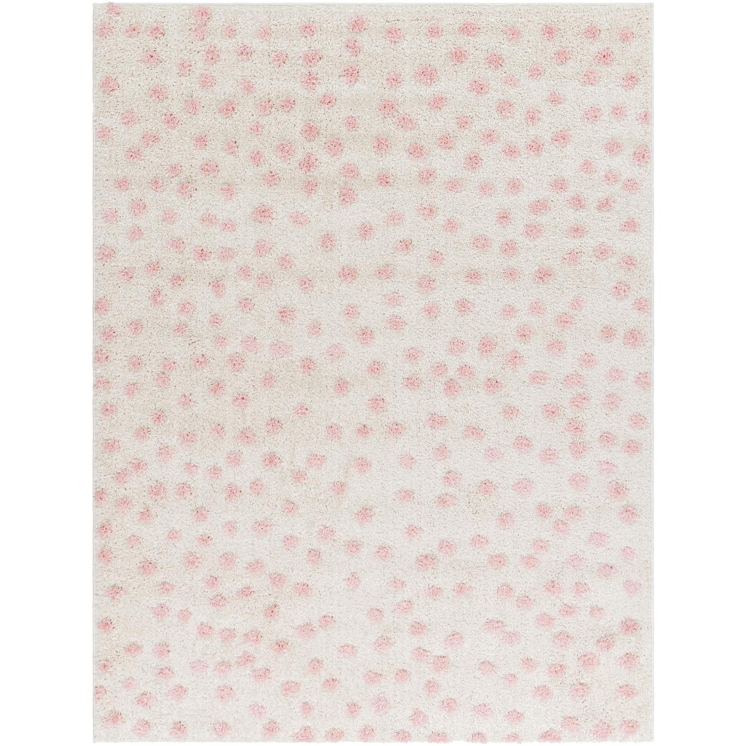 Rodos RDO2349 Beige Pink Polka Dot Rug