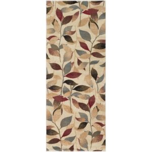 Riley RLY5010 Beige Red Floral Runner
