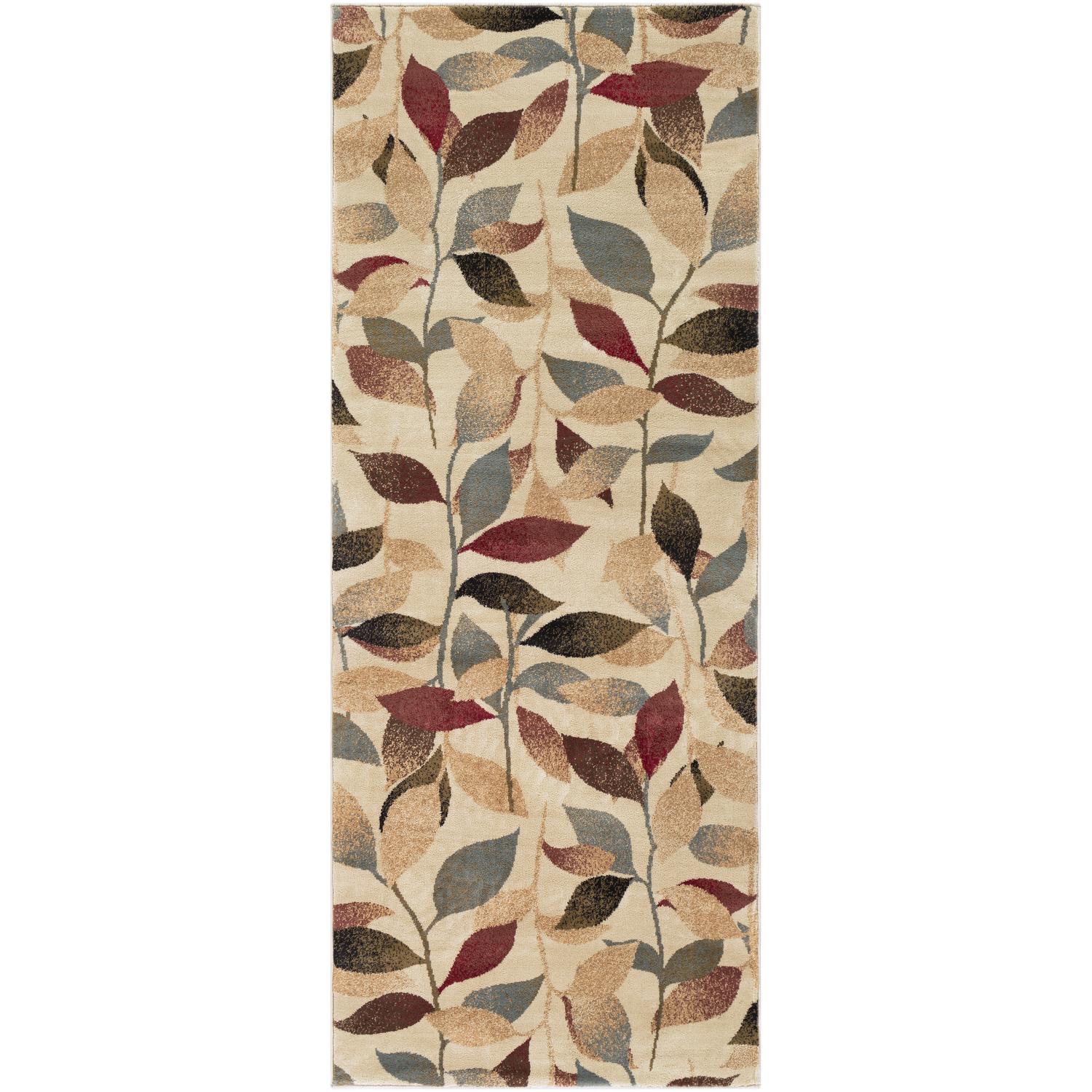 Riley RLY5010 Beige Red Floral Runner