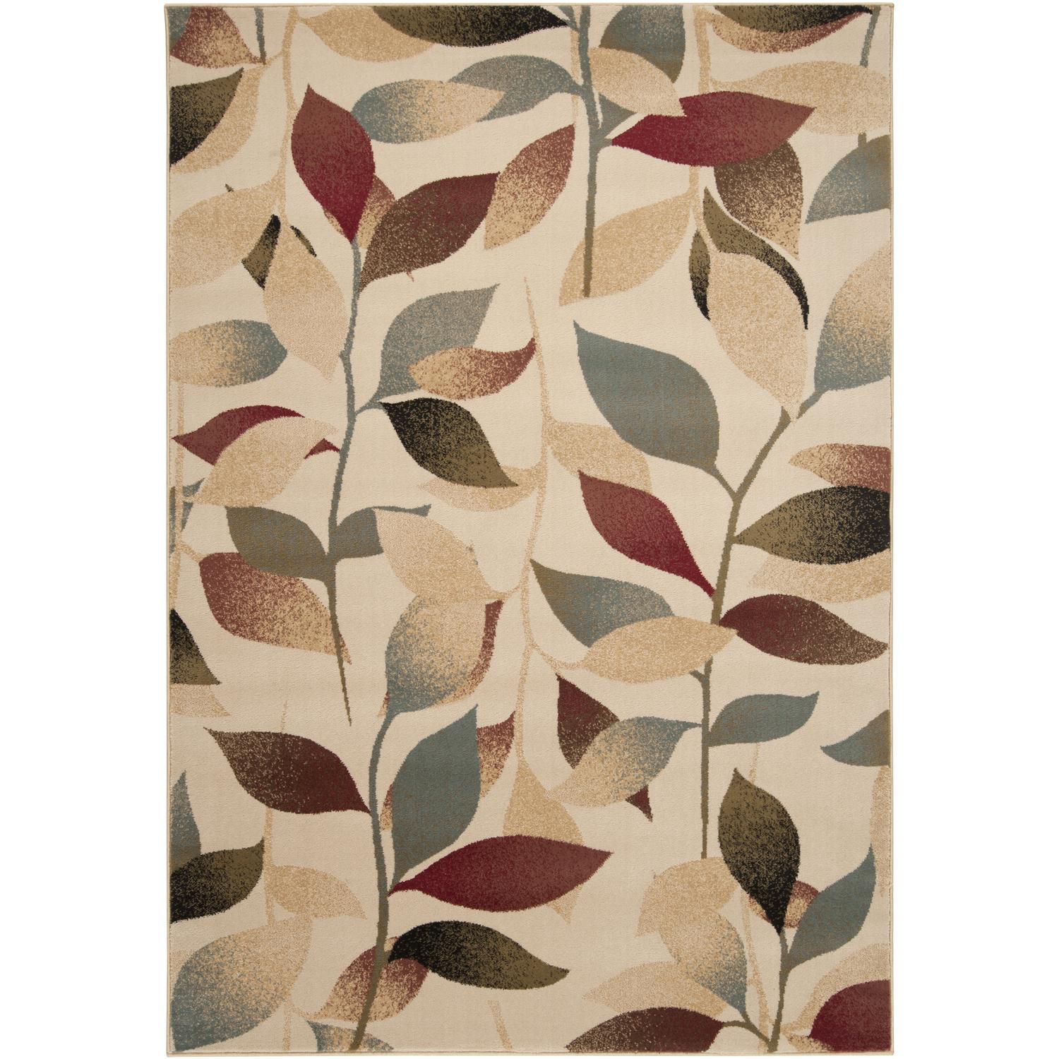 Riley RLY5010 Beige Red Floral Rug