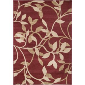 Riley RLY5011 Red Beige Floral Rug