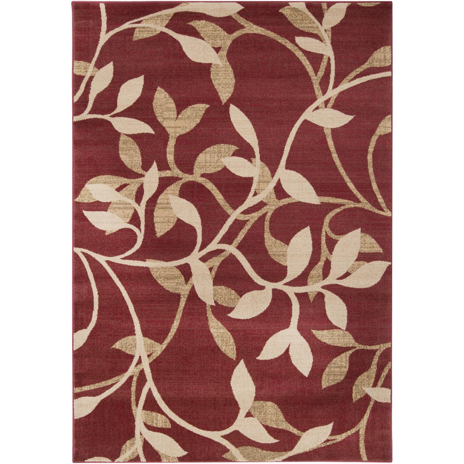 Riley RLY5011 Red Beige Floral Rug