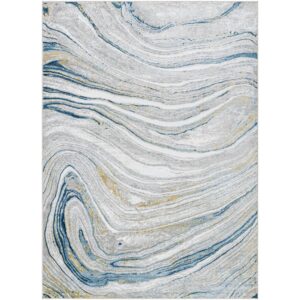 San Francisco SFO2303 Marble Teal Beige Rug