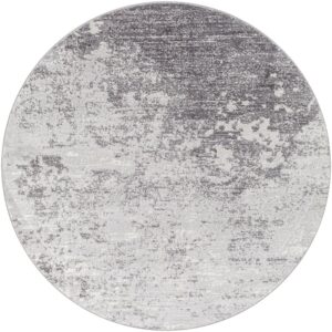 Wanderlust WNL2310 Marble Silver Grey Circle Rug