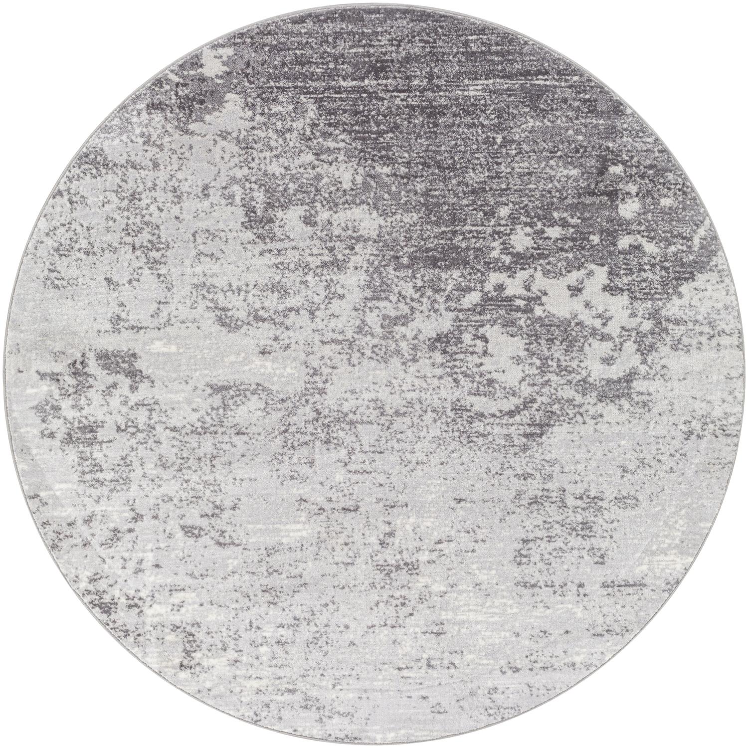 Wanderlust WNL2310 Marble Silver Grey Circle Rug