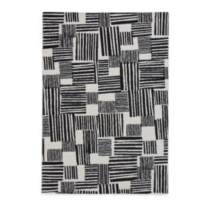 Catherine Lansfield Blocks Black White Rug