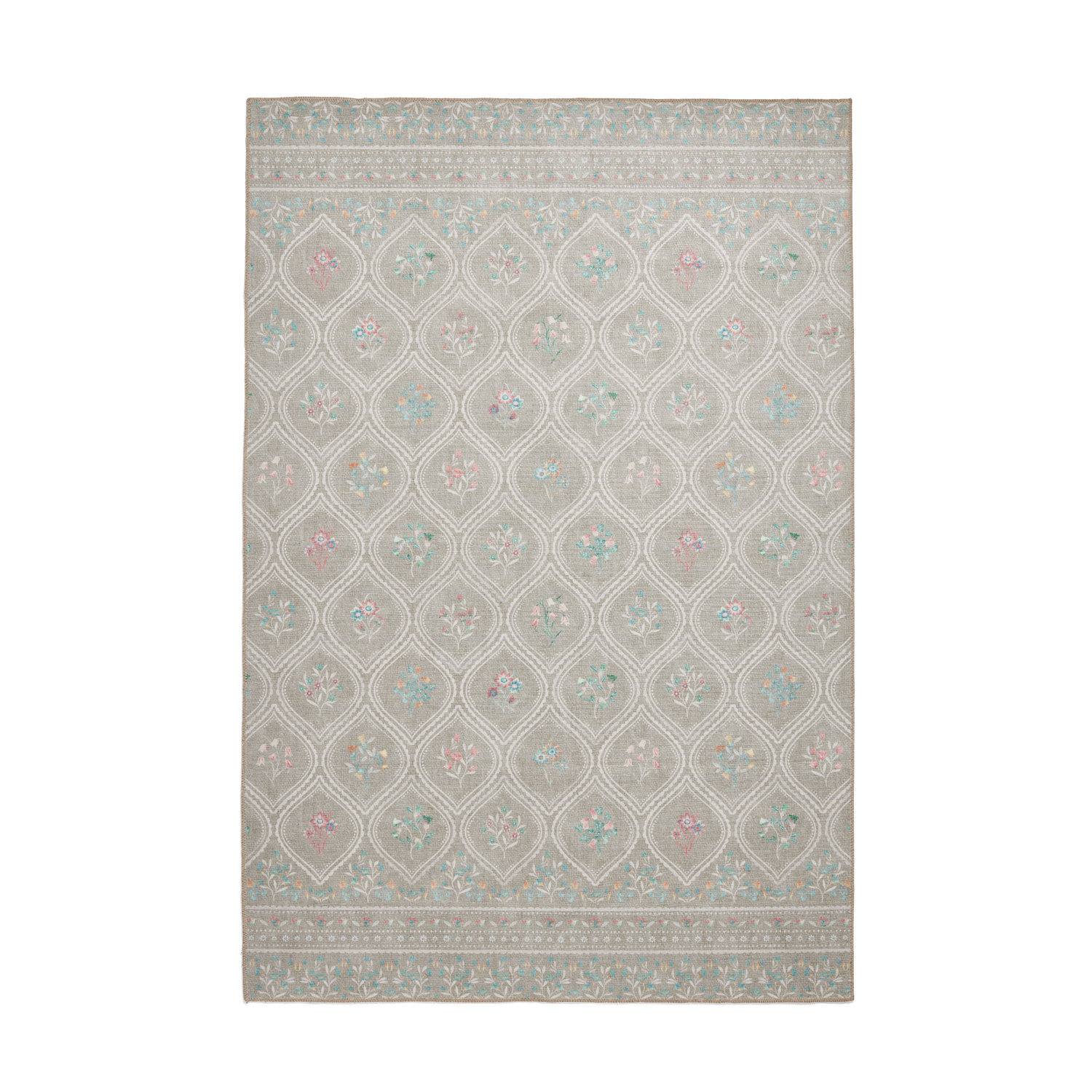 Catherine Lansfield Cameo Floral Sage Green Rug