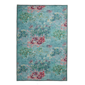 Clarke & Clarke Fiore Rose Teal Washable Rug