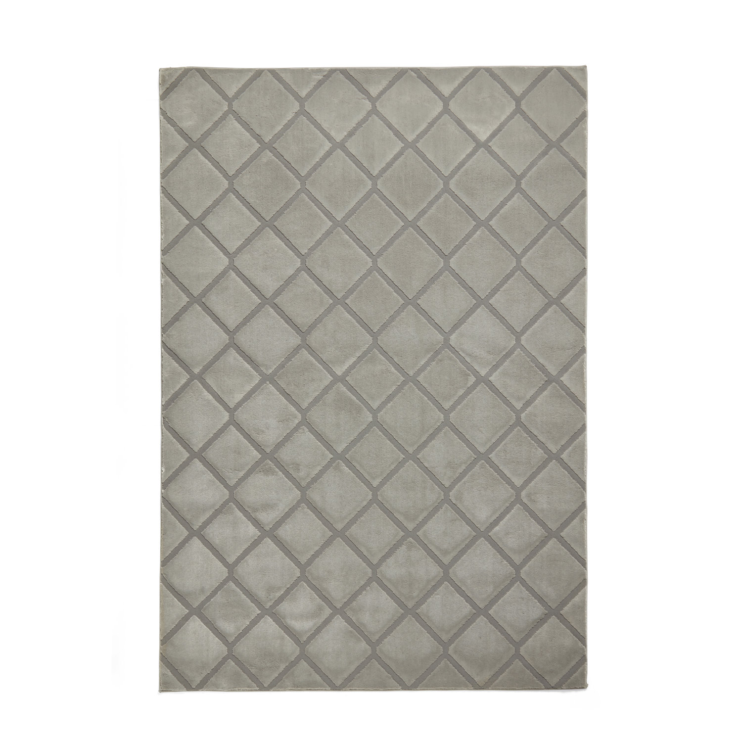 Catherine Lansfield Cosy Diamond Silver Rug