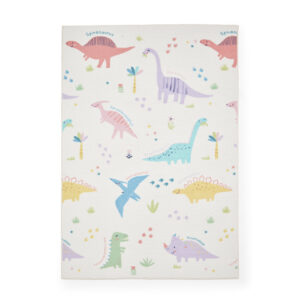 Catherine Lansfield Kids Dinosaur Friends Pink Blue Rug
