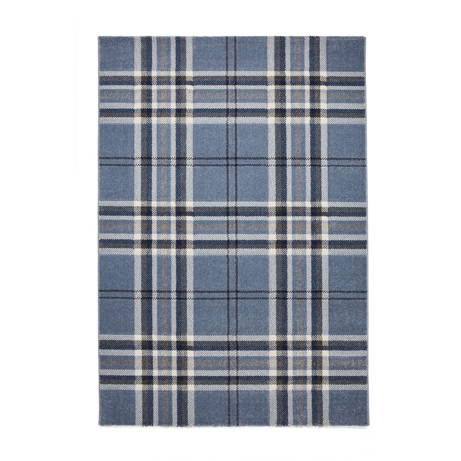 Catherine Lansfield Kelso Check Blue Rug