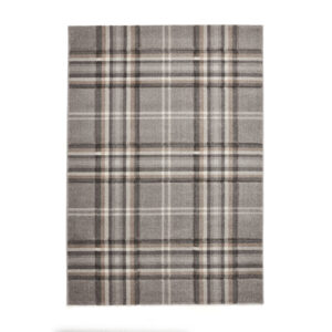 Catherine Lansfield Kelso Check Grey Rug