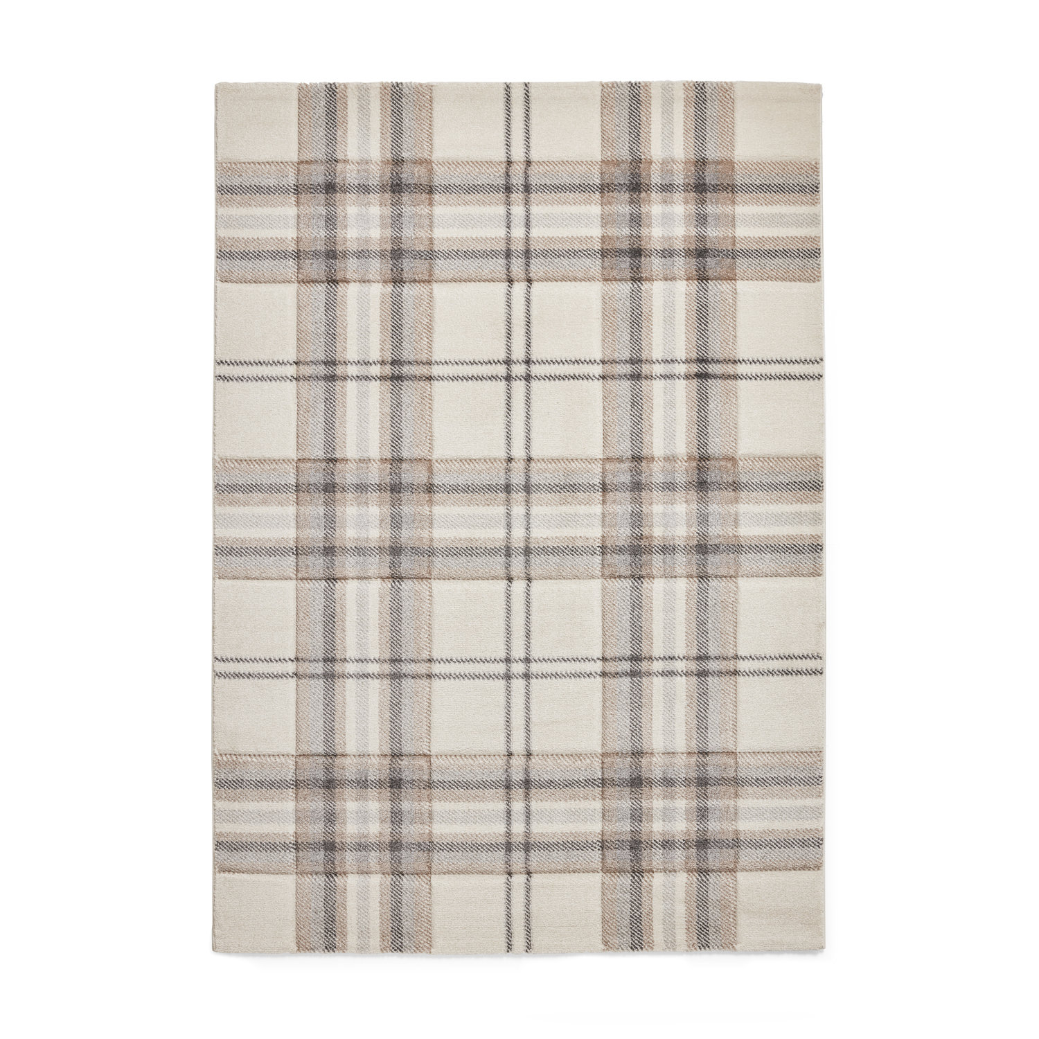 Catherine Lansfield Kelso Check Natural Rug