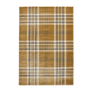 Catherine Lansfield Kelso Check Ochre Rug
