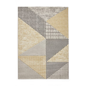 Catherine Lansfield Larsson Geo Ochre Grey Rug