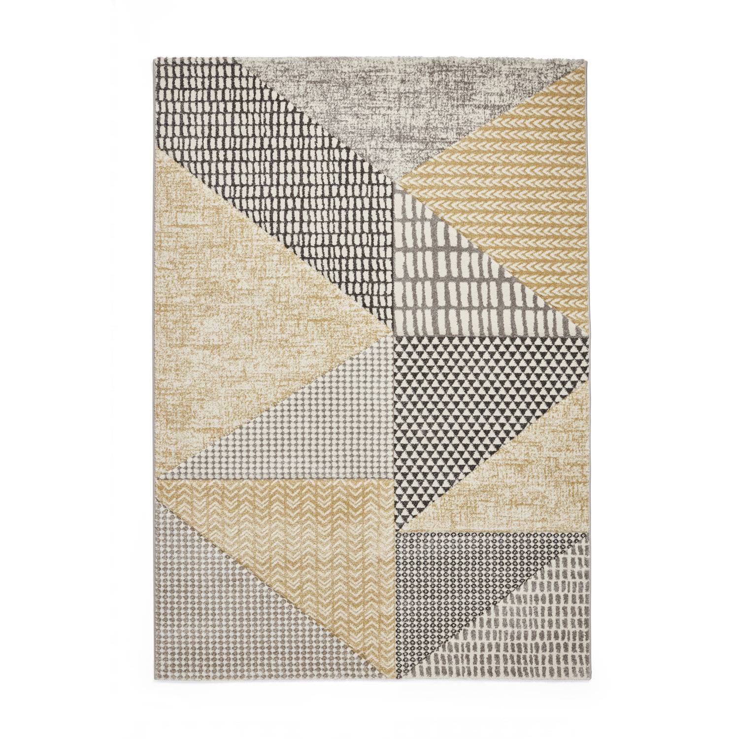 Catherine Lansfield Larsson Geo Ochre Grey Rug