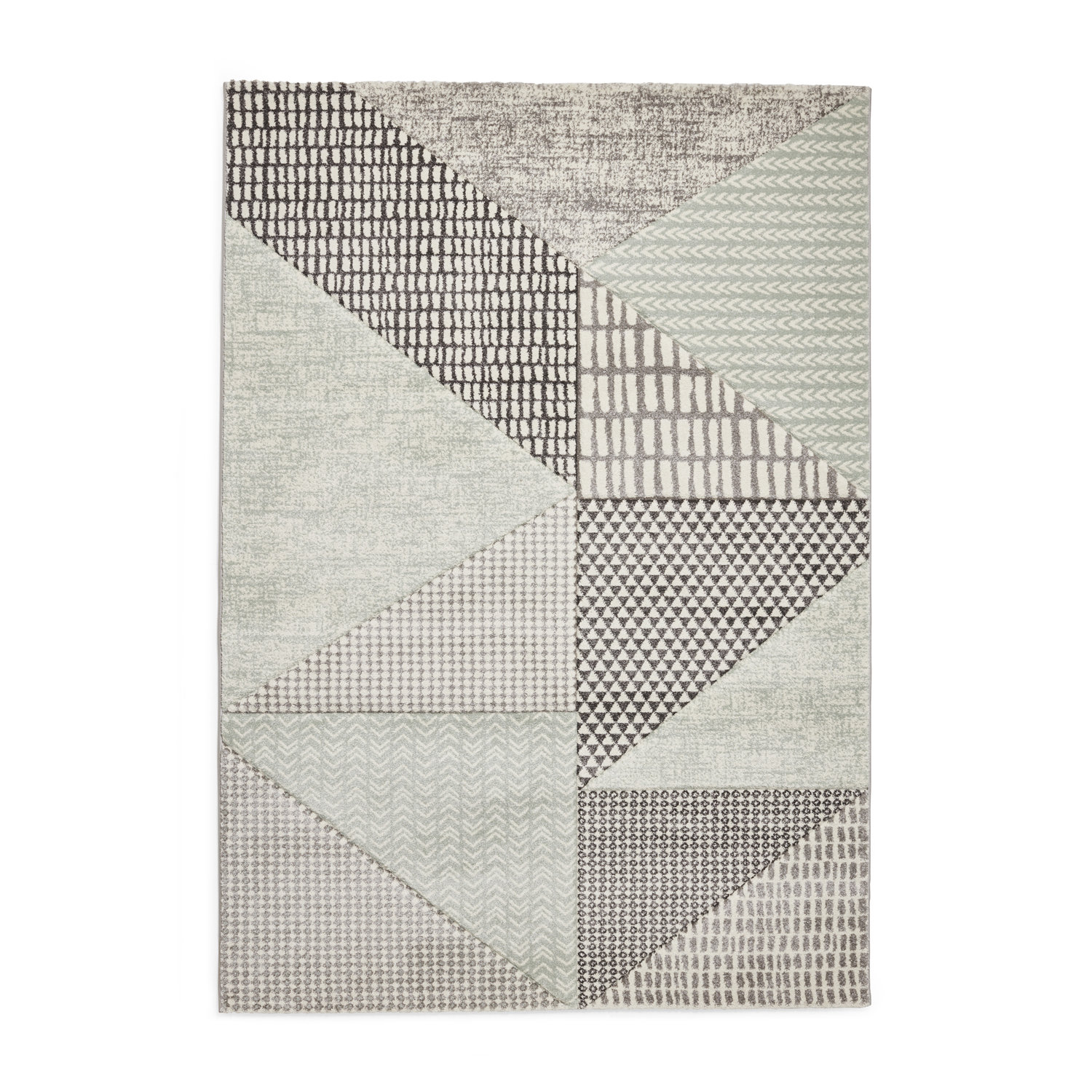Catherine Lansfield Larsson Geo Sage Green Grey Rug