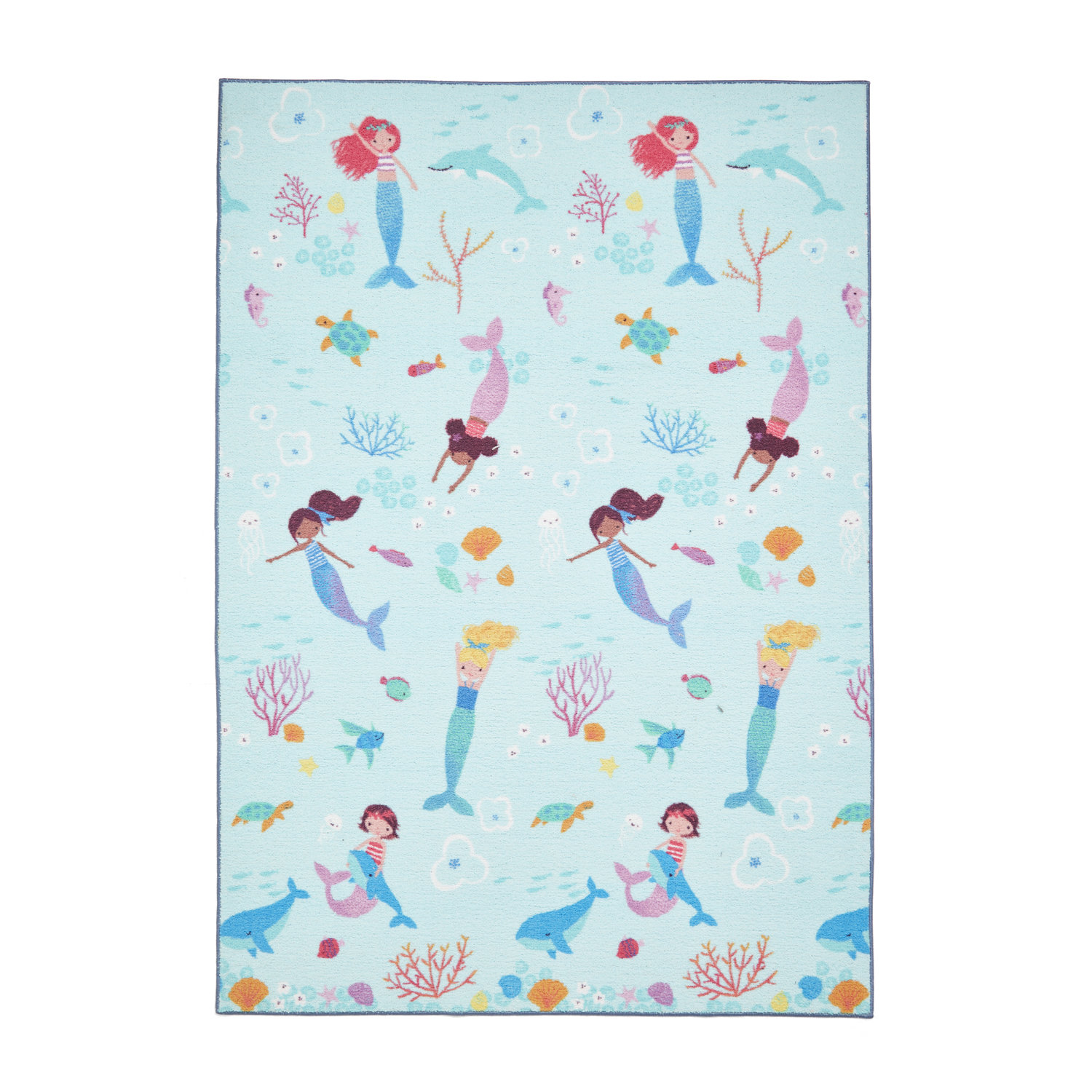 Catherine Lansfield Kids Mermaid Blue Rug