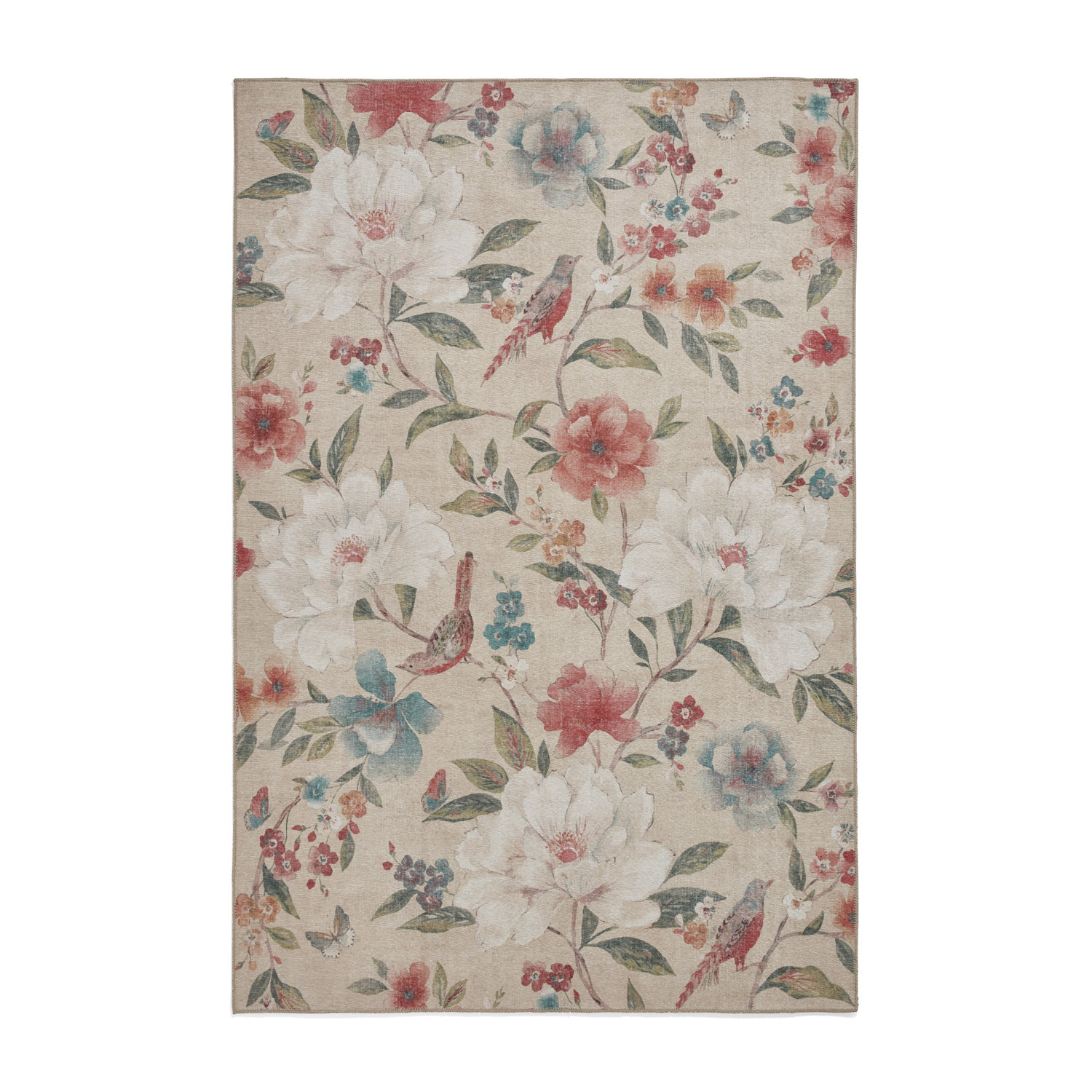 Catherine Lansfield Pippa Floral Natural Rug