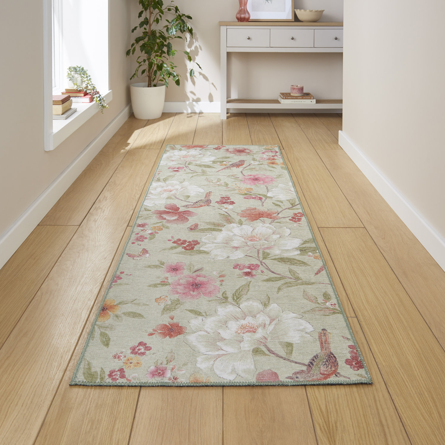 Pippa Floral Sage Green Runner_1