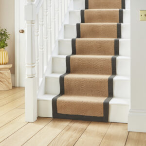 Portland Jute Border Charcoal Runner
