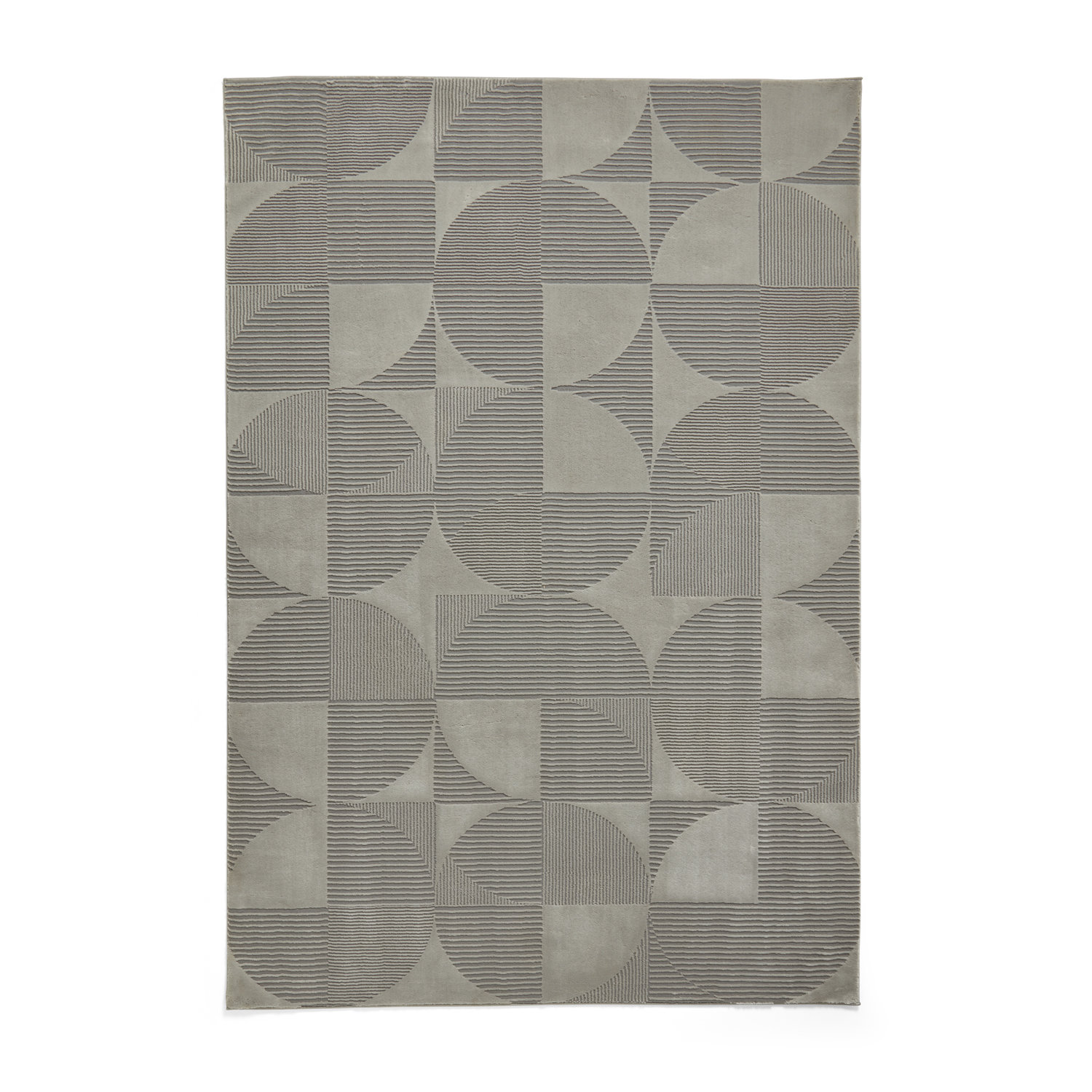 Catherine Lansfield Retro Circles Silver Rug