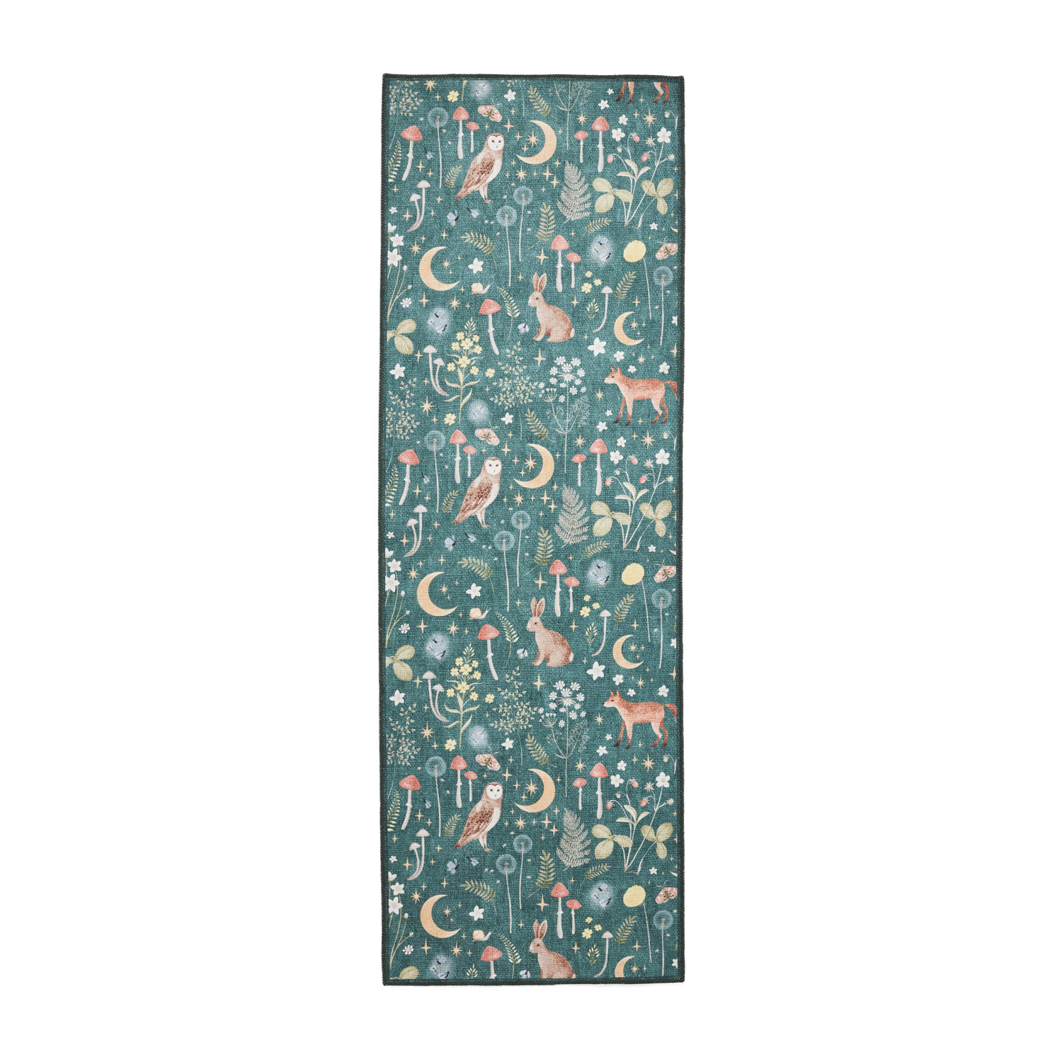 Catherine Lansfield Twilight Animals Green Runner