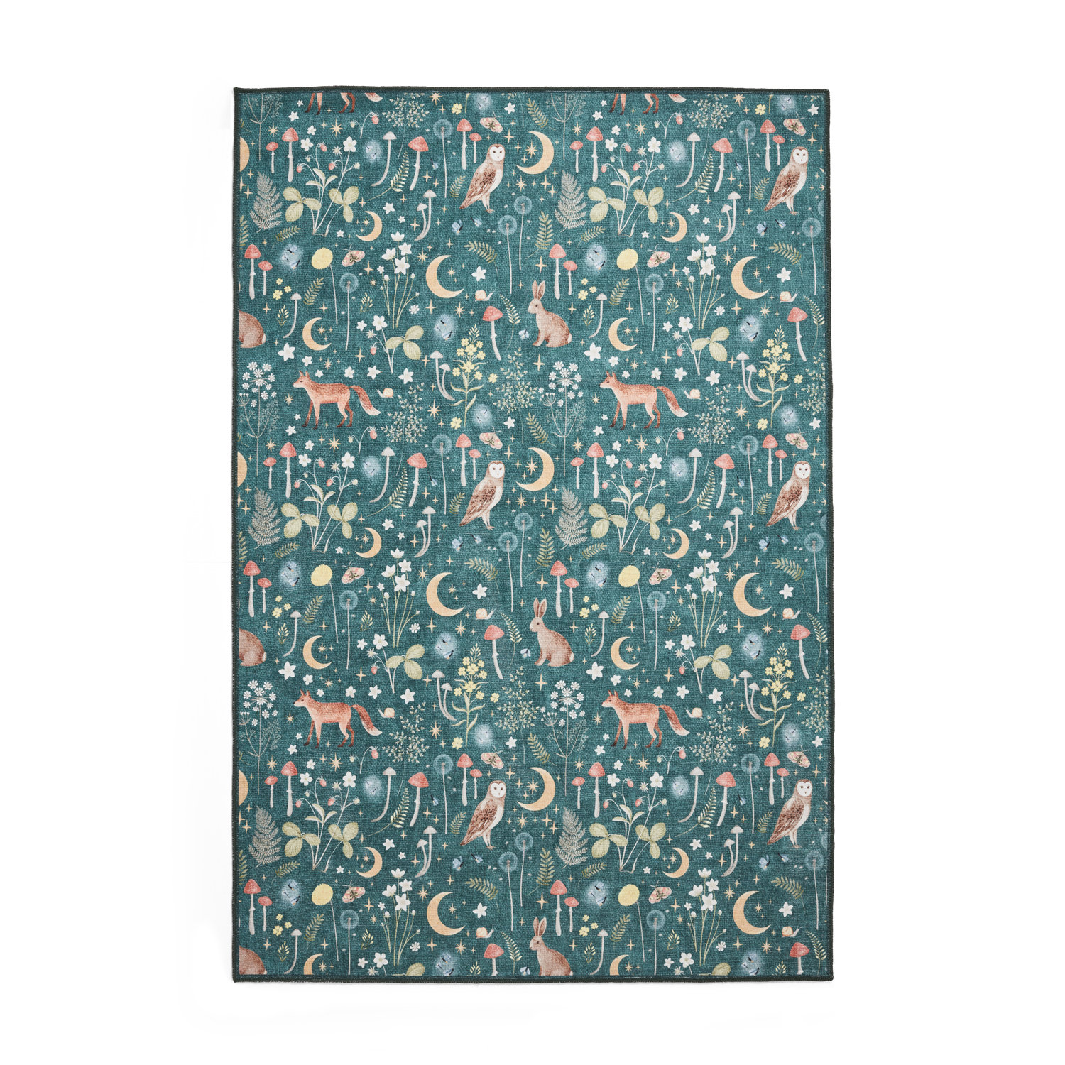 Catherine Lansfield Twilight Animals Green Rug