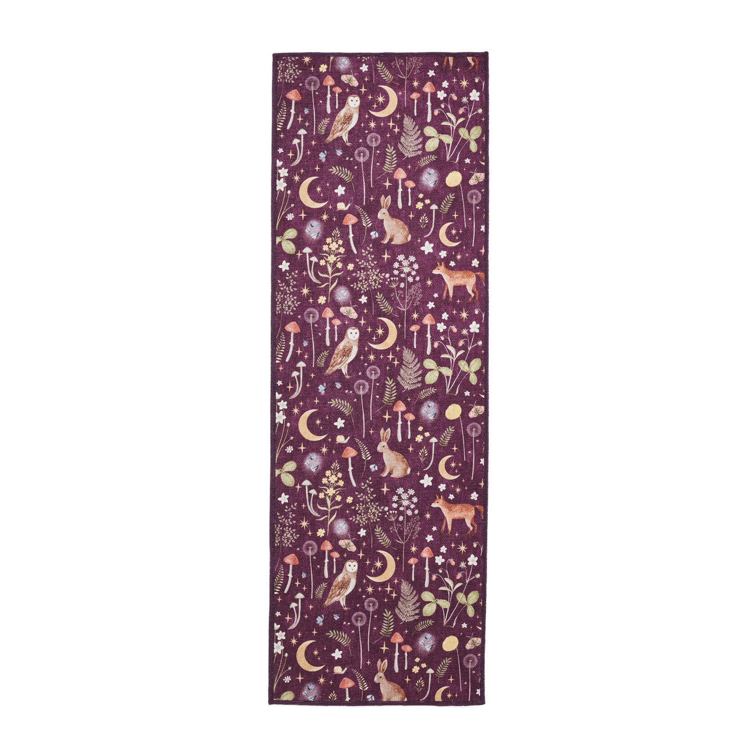 Catherine Lansfield Twilight Animals Plum Runner