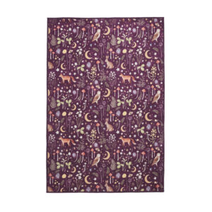 Catherine Lansfield Twilight Animals Plum Rug