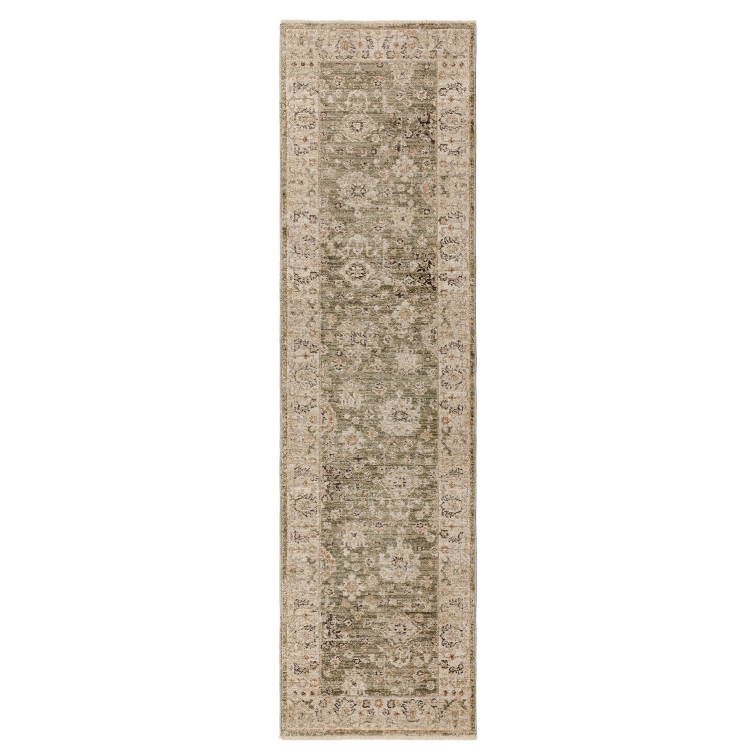 Heriz Ornate Green Runner