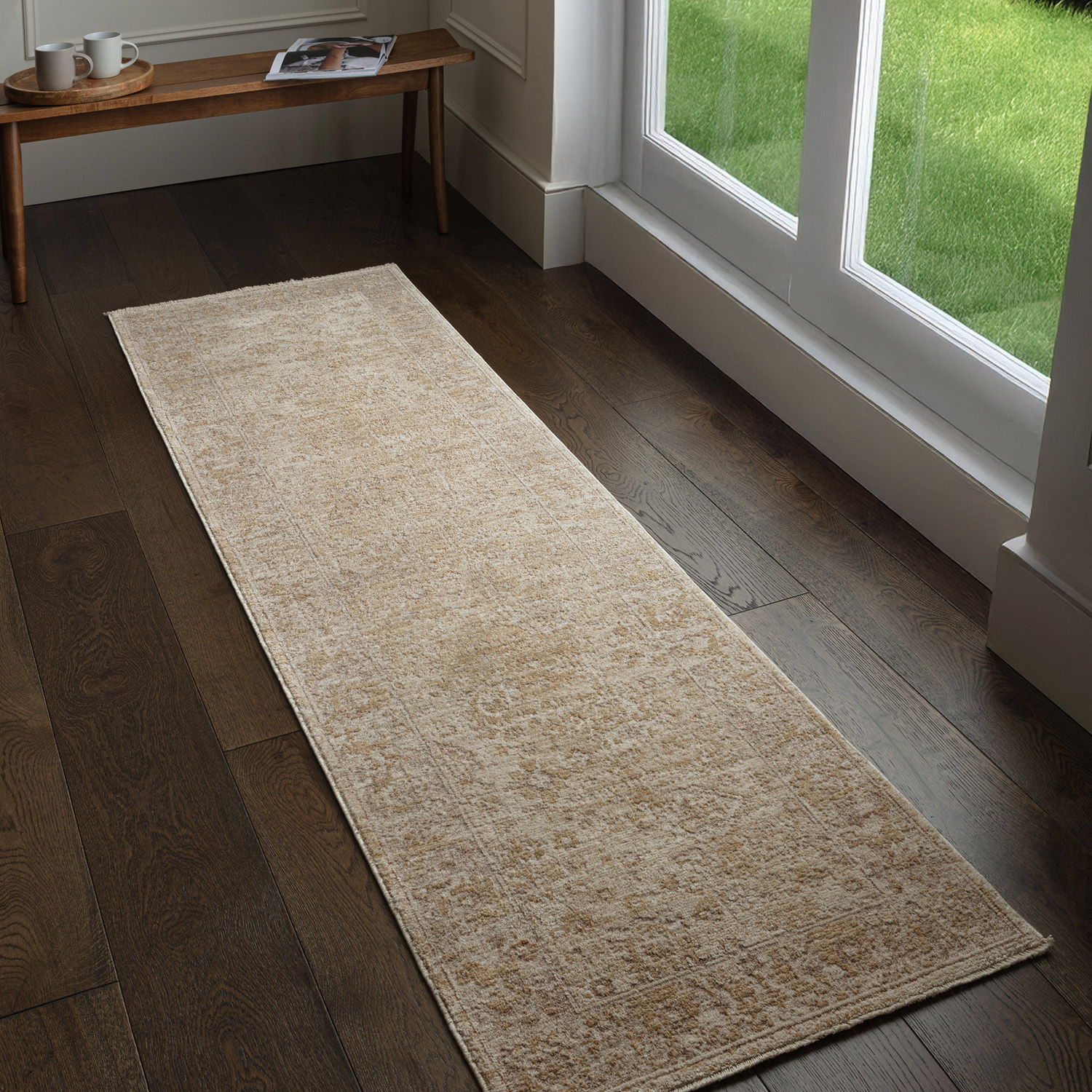 Heriz HE05 Ornate Beige Runner LS SQ