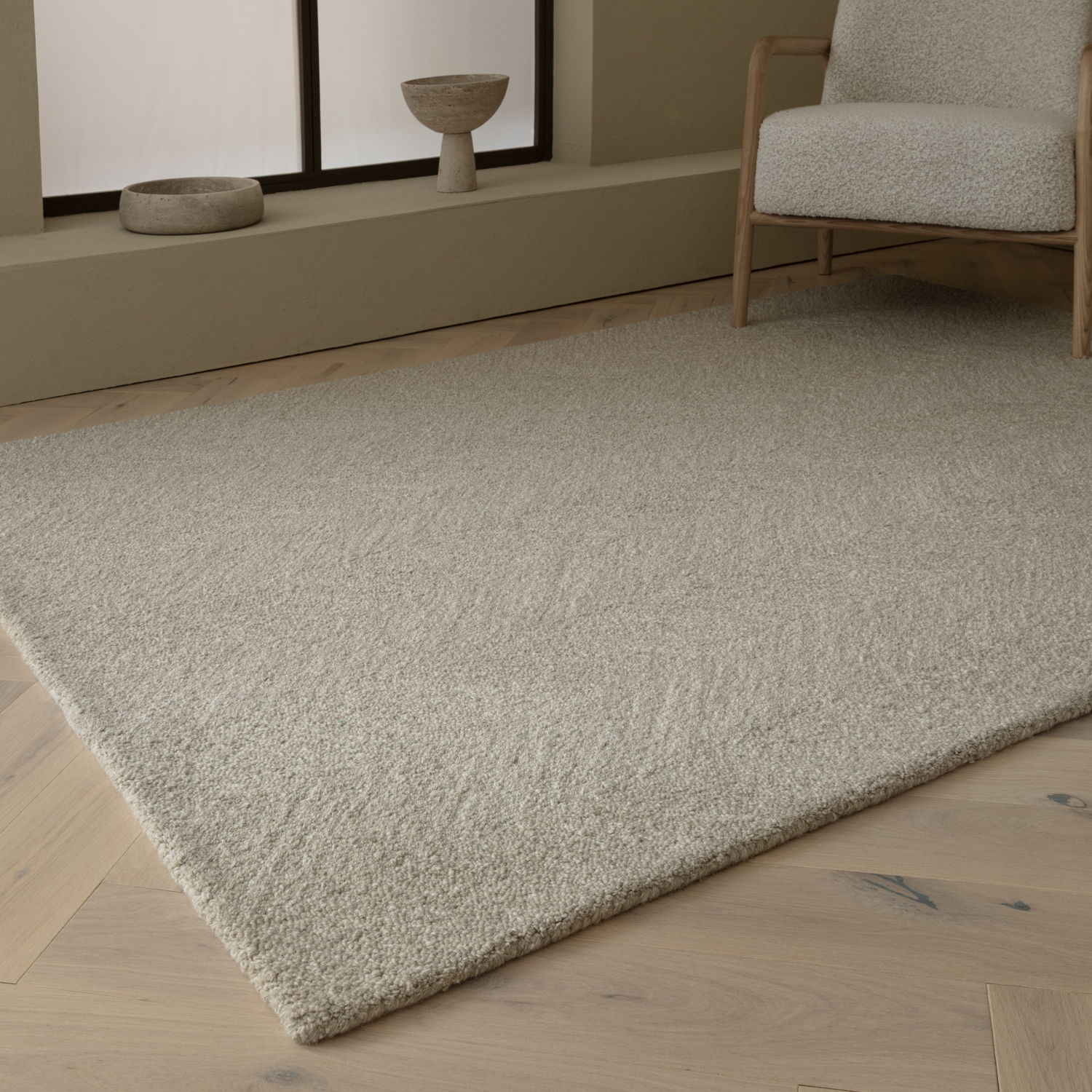 Theodore Chevron Sand Rug LS NEW SQ