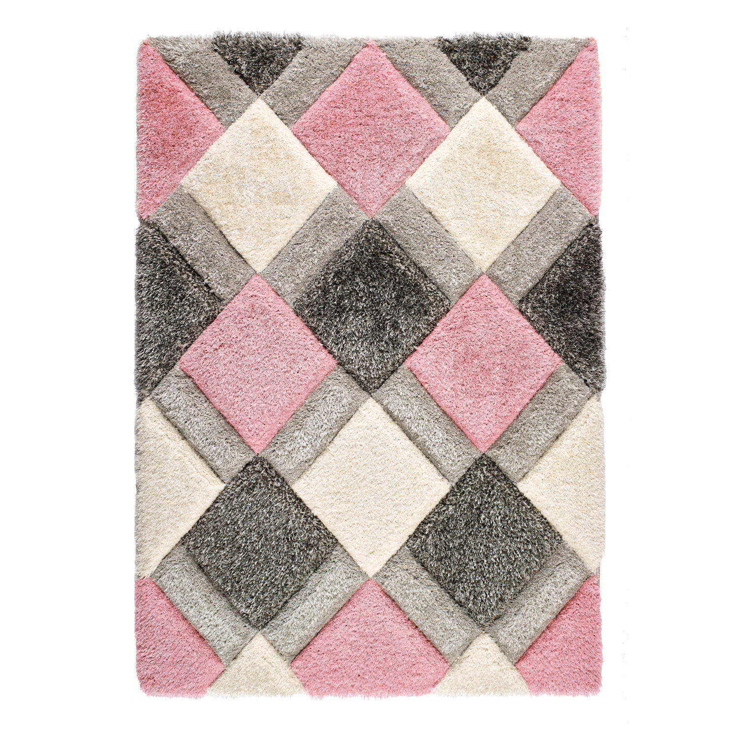 3D GEO Shaggy Blush Rug