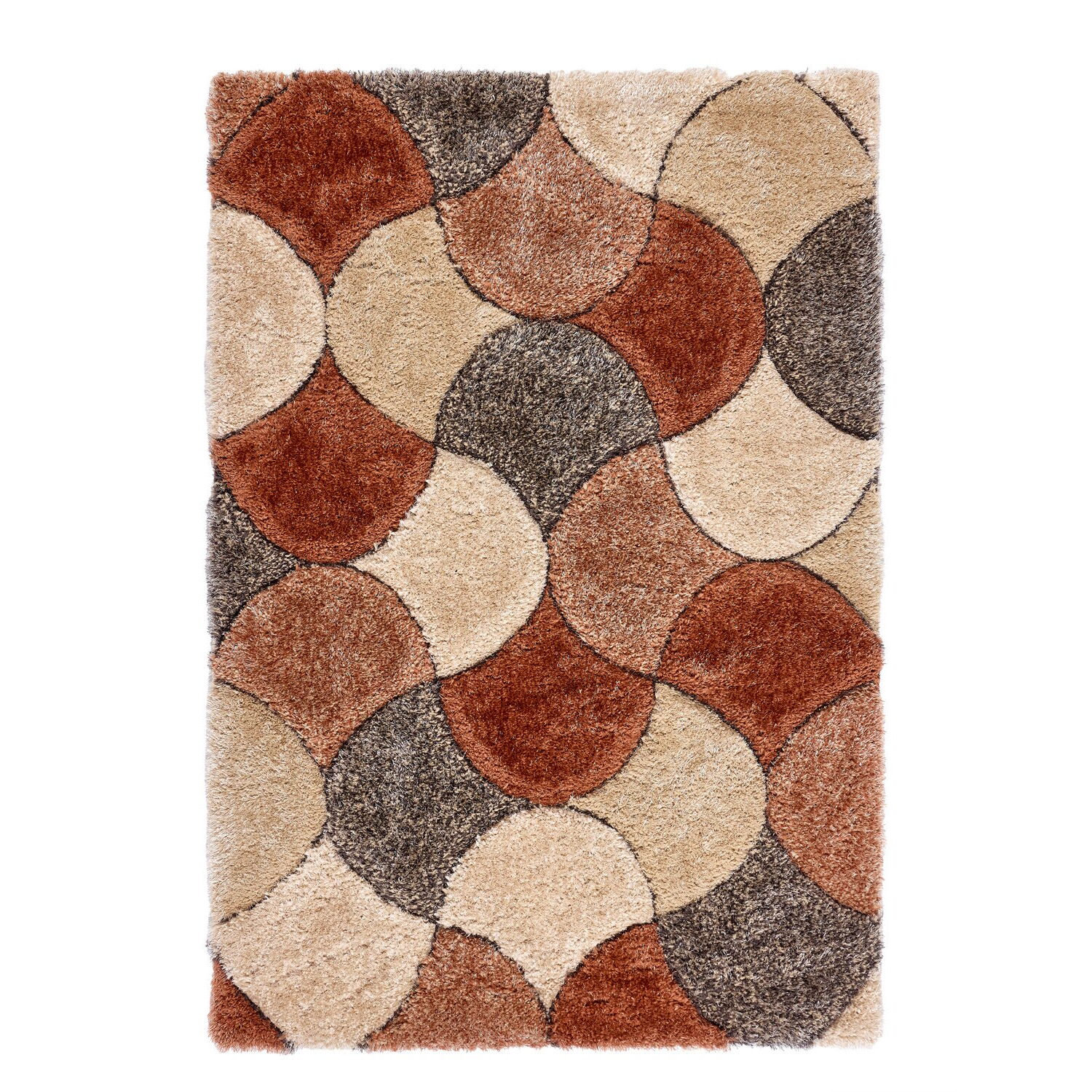 3D Scallop Ox Red Terracotta Rug