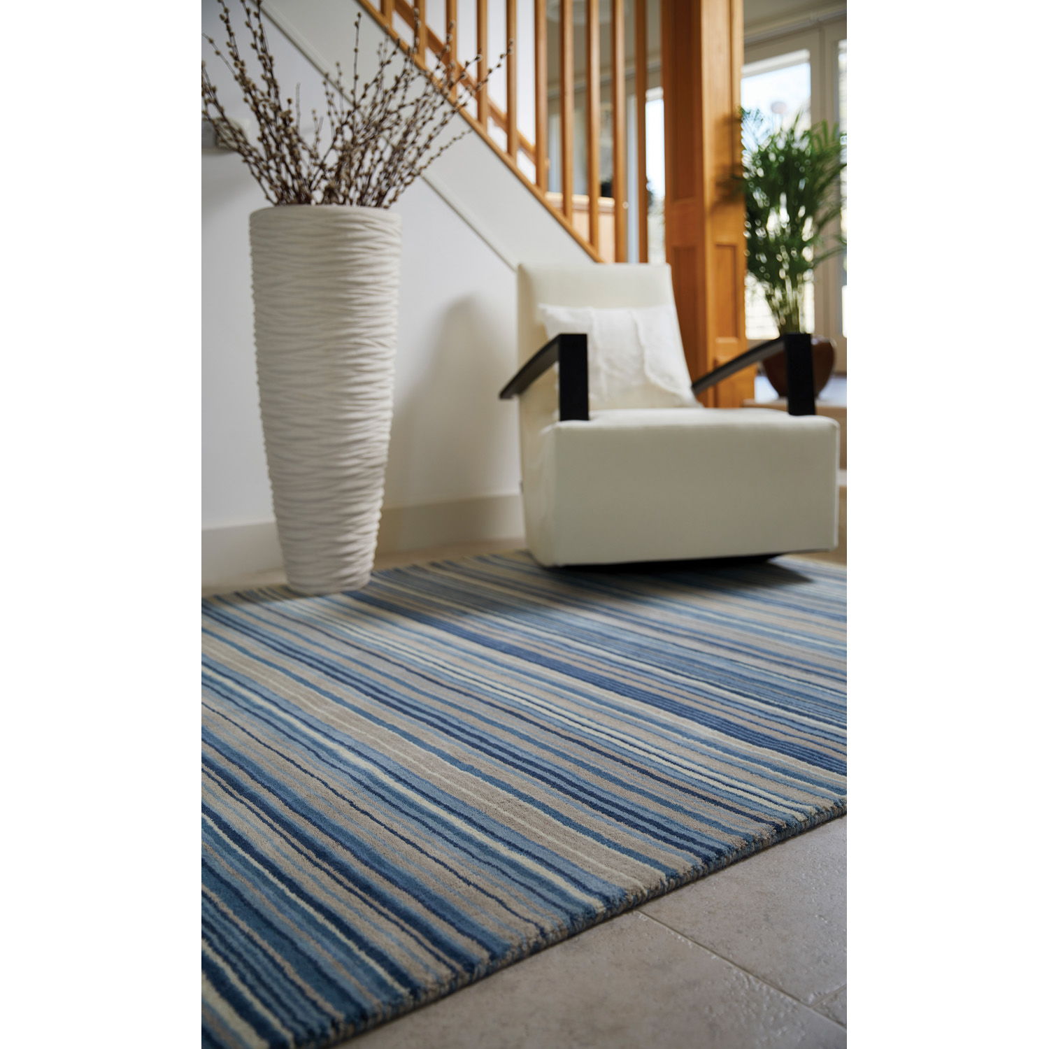 Fine Stripe Blue Beige L_01