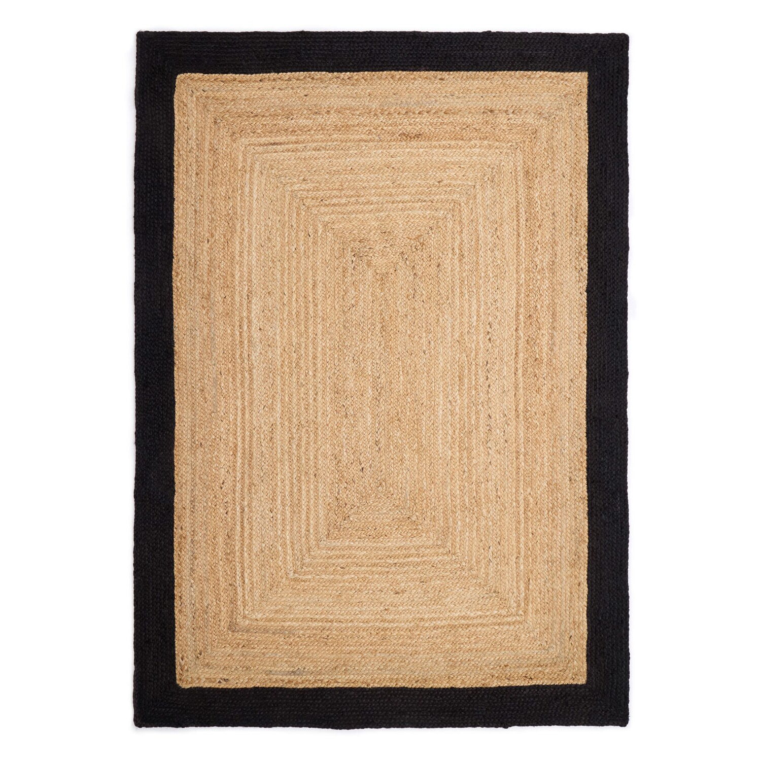 Jute Border Black Rug