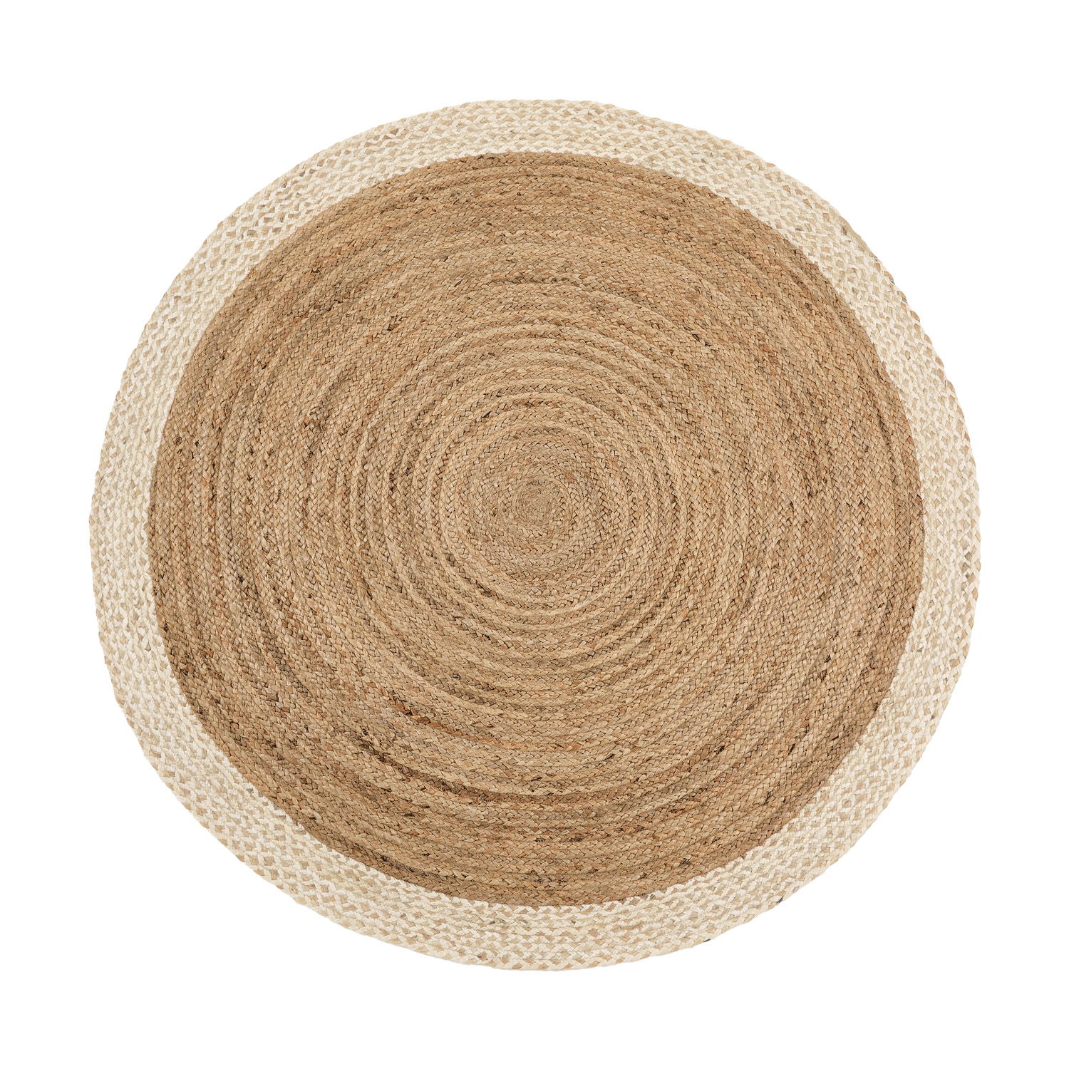 Jute Border Natural White Circle Rug