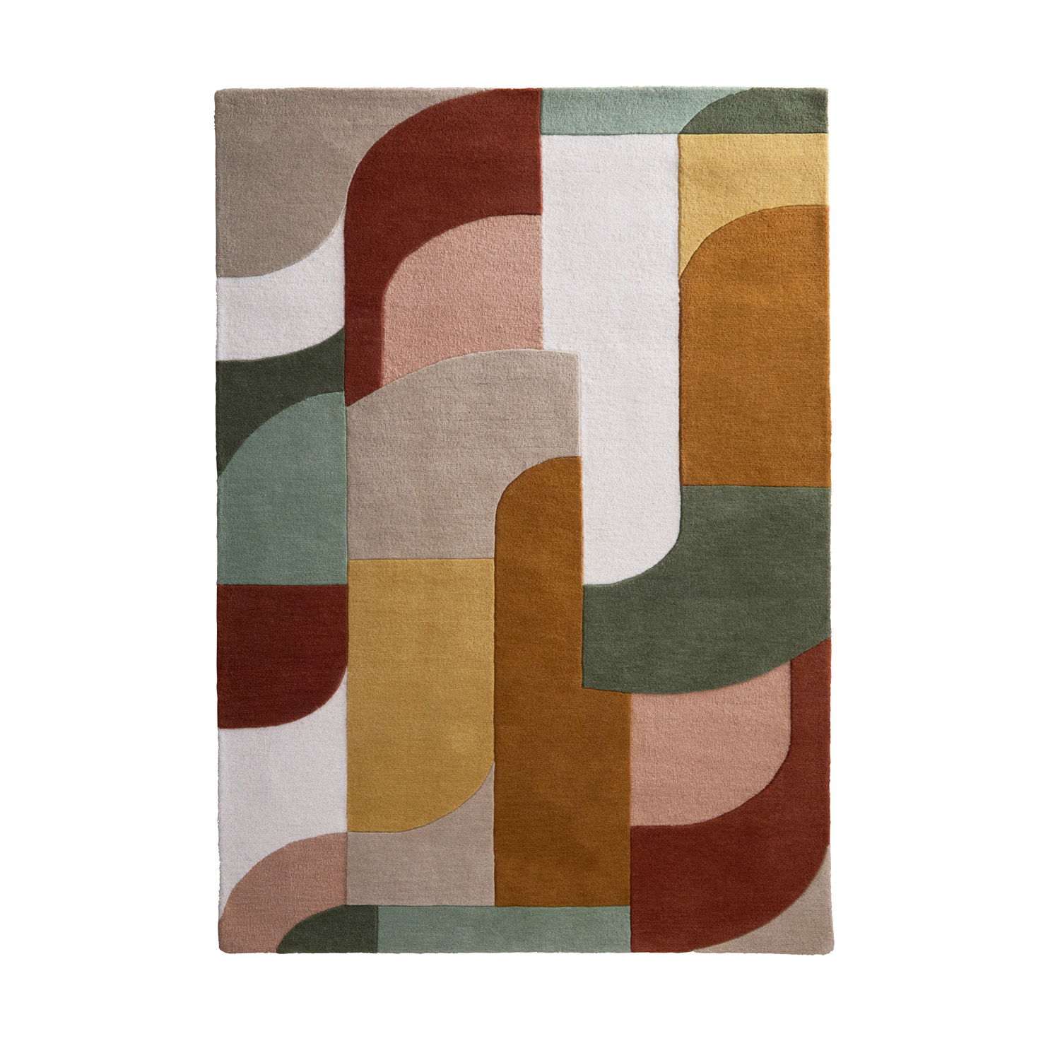 Retro Deco Tan Rug