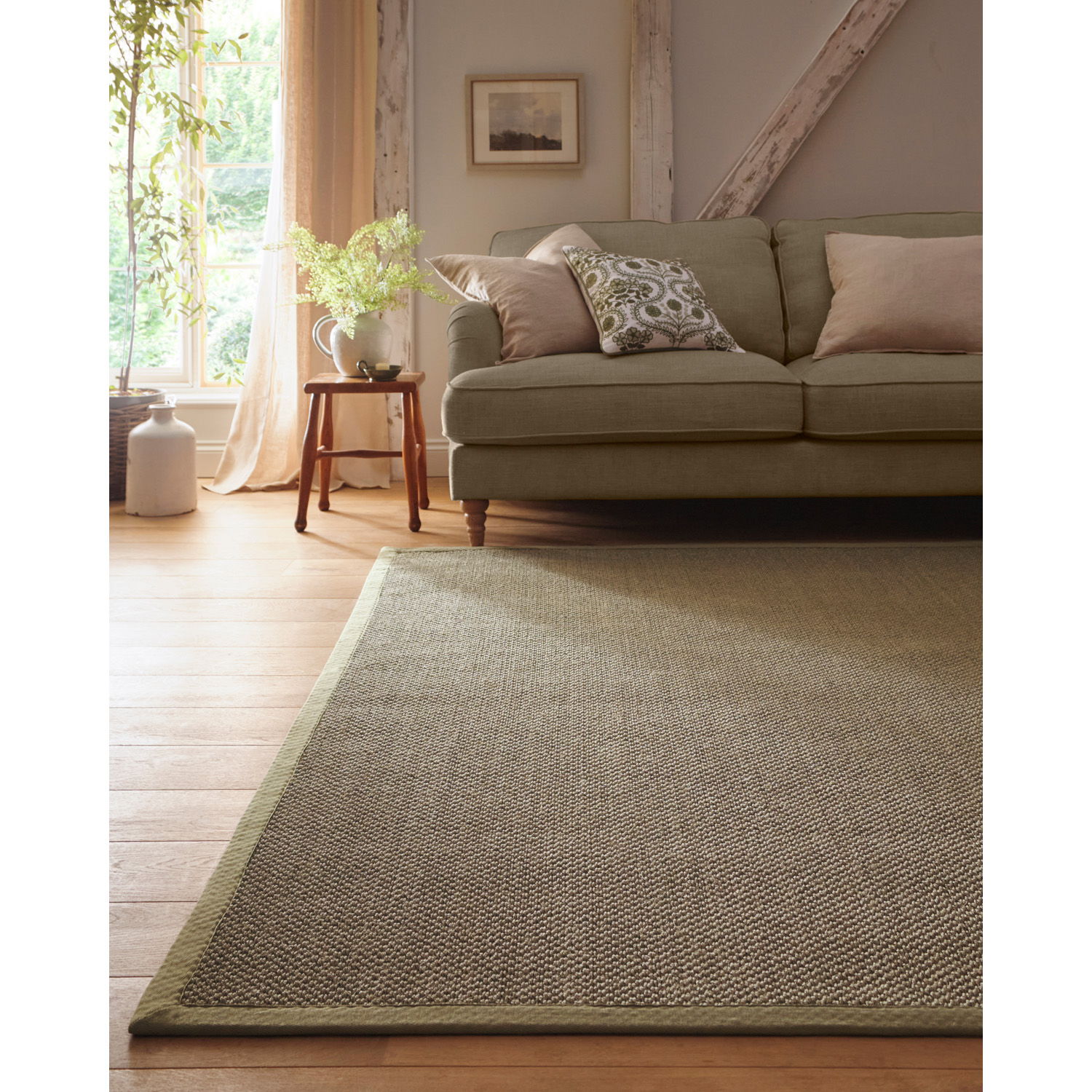 Sage Green Sage Green Border Rug L_01