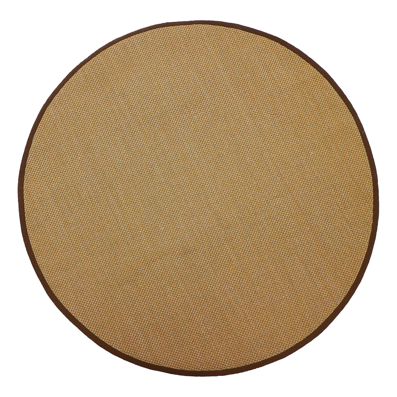 Sisal Warm Natural with Dark Brown Border Circle Rug